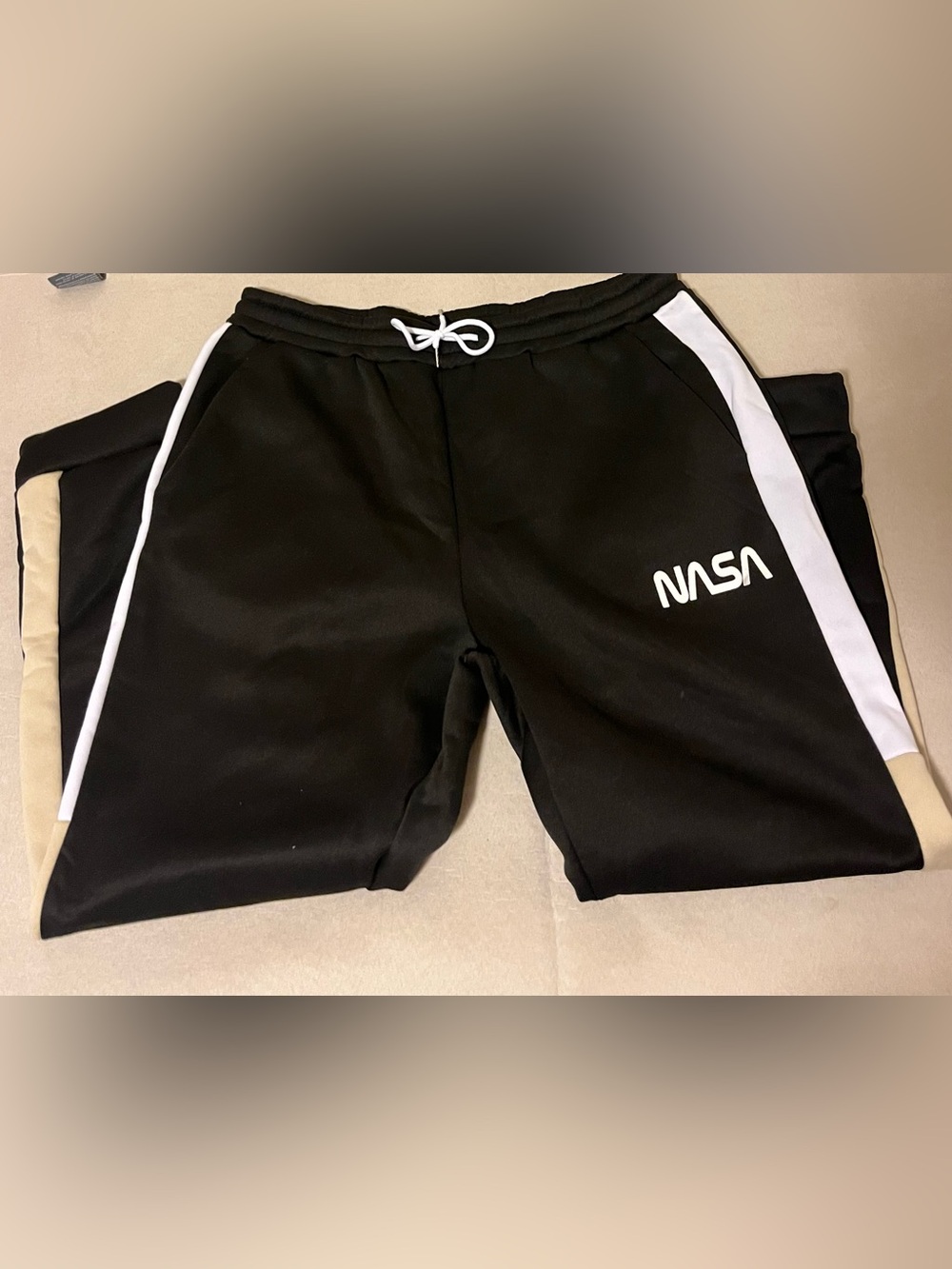 NASA Black Joggers with White & Tan Side Panels Size 2X NWOT - Picture 7 of 7